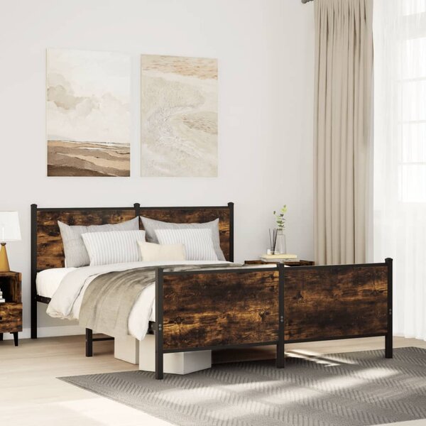 Metalni okvir kreveta bez madraca boja hrasta 150x200 cm - Smeđa / 150 x 200 cm