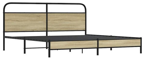 Metalni okvir kreveta bez madraca boja hrasta sonome 200x200 cm - Smeđa / 200 x 200 cm