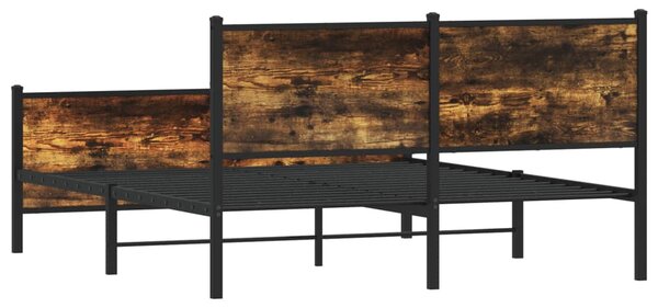 Metalni okvir kreveta bez madraca boja hrasta 150x200 cm - Smeđa / 150 x 200 cm