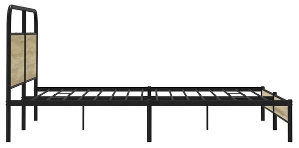 Metalni okvir kreveta bez madraca boja hrasta sonome 200x200 cm - Smeđa / 200 x 200 cm