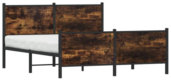 Metalni okvir kreveta bez madraca boja hrasta 150x200 cm - Smeđa / 150 x 200 cm