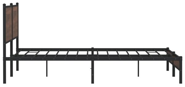 Metalni okvir kreveta bez madraca smeđa boja hrasta 193x203 cm - Smeđa / 193 x 203 cm