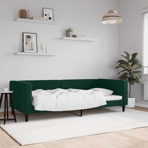 Dnevni krevet tamnozeleni 90 x 200 cm baršunasti - Zelena / 90 x 200 cm