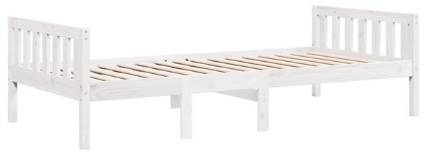 Dječji krevet bez madraca bijeli 90 x 200 cm masivna borovina - Bijela / 90 x 200 cm