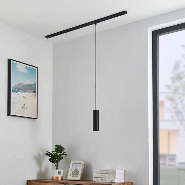 Lindby visilica Linaro, 20 cm, crna, 1-fazna, GU10, Crno, Dnevni boravak/blagovaonica, Metal, Objesite s jednim svjetlom