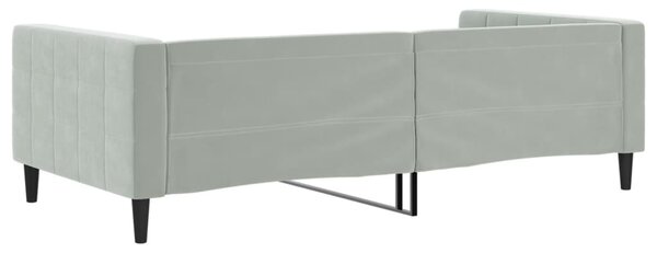 Dnevni krevet svjetlosivi 100 x 200 cm baršunasti - Siva / 100 x 200 cm