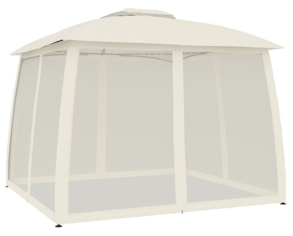 Sjenica s dvostrukim krovom i zidovima krem 2,93x2,93 m čelična - Krema / 2.93 x 2.93 m