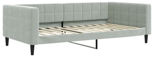 Dnevni krevet svjetlosivi 100 x 200 cm baršunasti - Siva / 100 x 200 cm