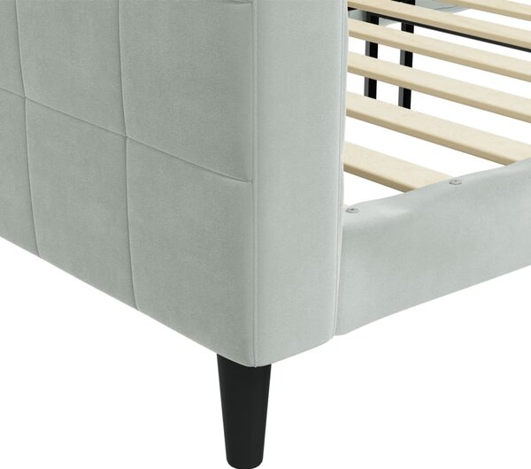 Dnevni krevet svjetlosivi 100 x 200 cm baršunasti - Siva / 100 x 200 cm