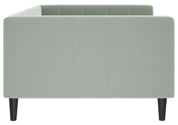 Dnevni krevet svjetlosivi 100 x 200 cm baršunasti - Siva / 100 x 200 cm