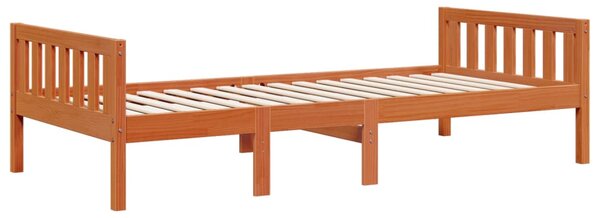 Dječji krevet bez madraca voštano smeđi 75 x 190 cm od borovine - Smeđa / 75 x 190 cm