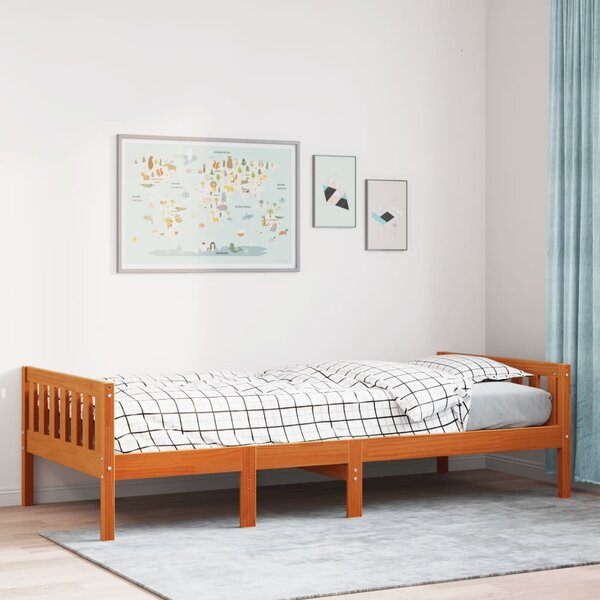 Dječji krevet bez madraca voštano smeđi 75 x 190 cm od borovine - Smeđa / 75 x 190 cm