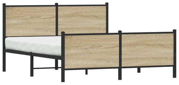 Metalni okvir kreveta bez madraca boja hrasta sonome 140x200 cm - Smeđa / 140 x 200 cm