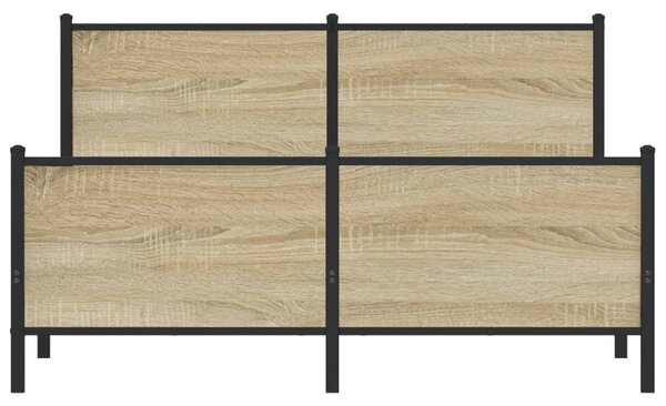 Metalni okvir kreveta bez madraca boja hrasta sonome 140x200 cm - Smeđa / 140 x 200 cm