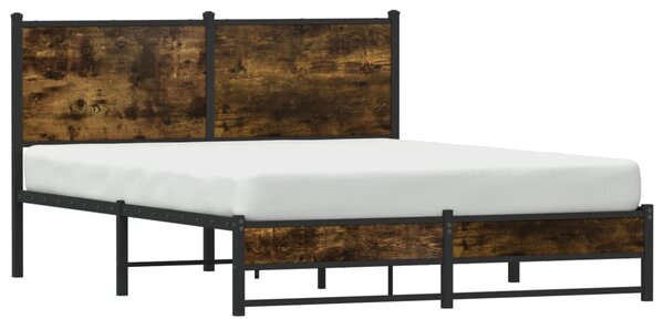 Metalni okvir kreveta bez madraca boja hrasta 140x190 cm - Smeđa / 140 x 190 cm