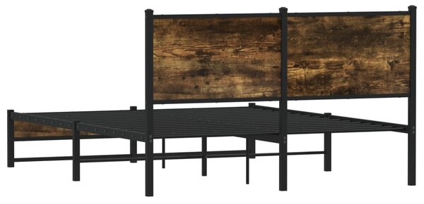 Metalni okvir kreveta bez madraca boja hrasta 140x190 cm - Smeđa / 140 x 190 cm