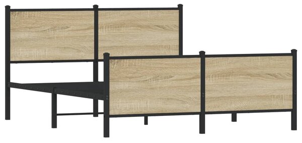 Metalni okvir kreveta bez madraca boja hrasta sonome 140x200 cm - Smeđa / 140 x 200 cm