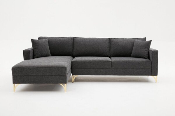 Atelier Del Sofa Kutna garnitura, Antracit Zlato, Berlin Left - Anthracite, Gold