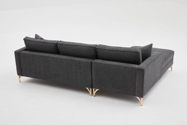 Atelier Del Sofa Kutna garnitura, Antracit Zlato, Berlin Left - Anthracite, Gold