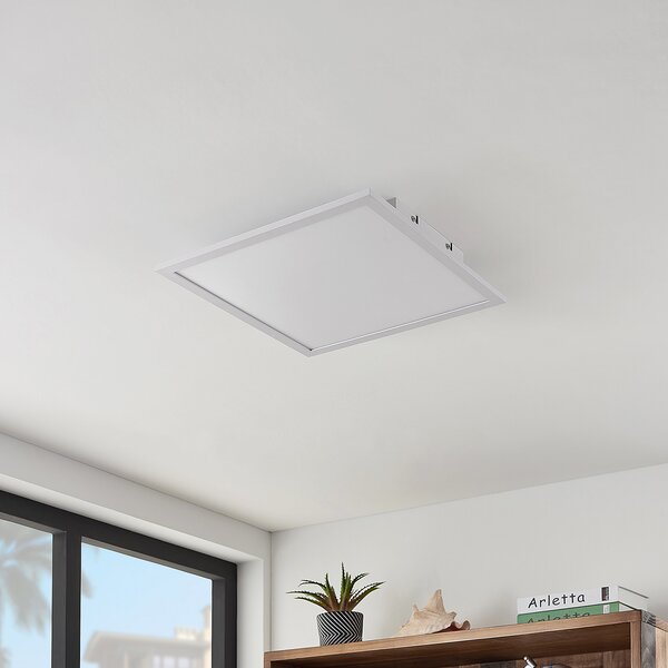 Lindby LED panel Quais, 40 x cm, bijela, aluminij, 4.000K, Bijela, Kuhinja, Aluminij