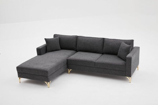 Atelier Del Sofa Kutna garnitura, Antracit Zlato, Berlin Left - Anthracite, Gold