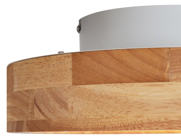 Skandinavska stropna svjetiljka drvena 30 cm uklj. LED prigušiva - Pecker