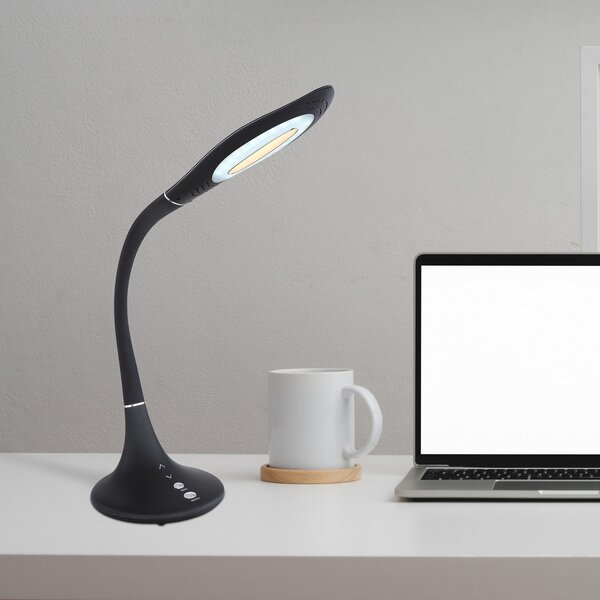 LED stolna lampa Pattaya, crna, prigušiva, CCT