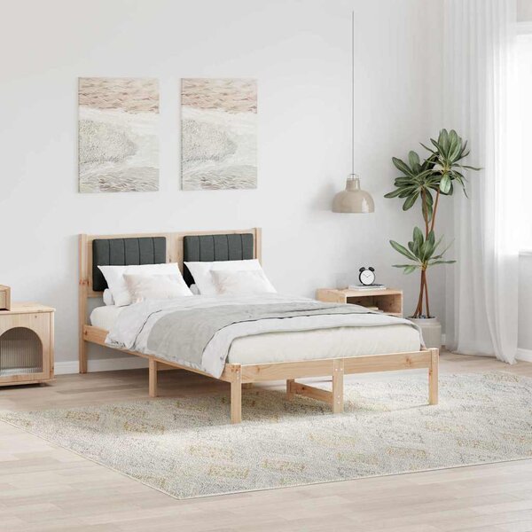 Krevetni okvir s tapiciranim uzglavljem Tamno siva 120 x 200 cm - Smeđa / 120 x 200 cm