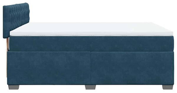 Krevet box spring s madracem plavi 160 x 200 cm baršunasti - Plava / 160 x 200 cm