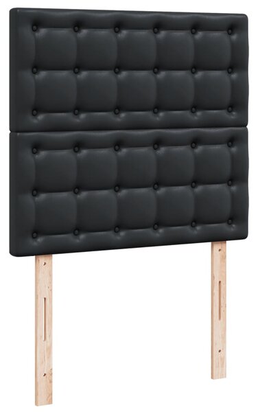 Krevet box spring s madracem crni za jednu osobu umjetna koža - Crna / jedna veličina