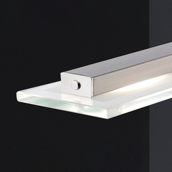 FISCHER & HONSEL Tenso LED viseća svjetiljka, nikal, 64 cm, metal, CCT, dimer, prigušiva, Sivo, Dnevni boravak/blagovaonica, Metal