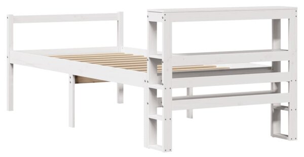 Krevet za starije s uzglavljem bijeli 75x190 cm borovina - Bijela / 75 x 190 cm