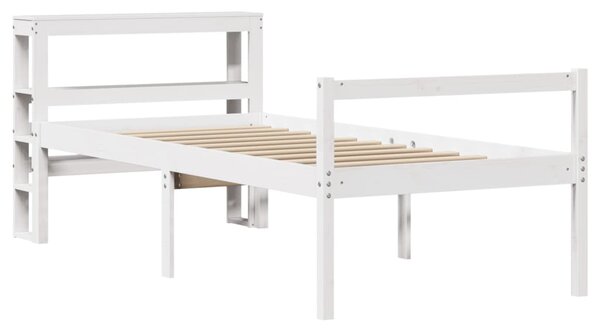 Krevet za starije s uzglavljem bijeli 75x190 cm borovina - Bijela / 75 x 190 cm