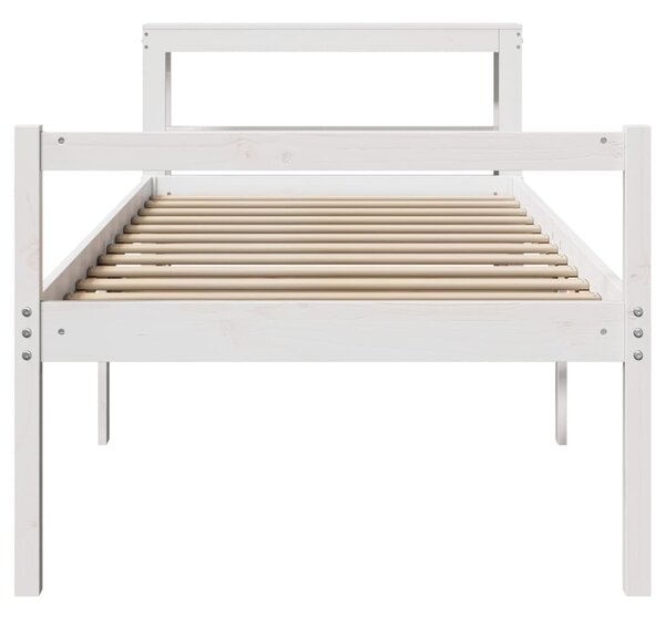 Krevet za starije s uzglavljem bijeli 75x190 cm borovina - Bijela / 75 x 190 cm
