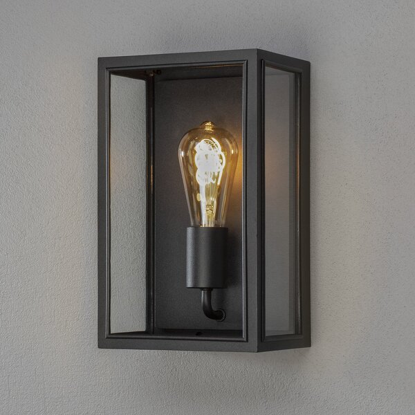 Konstsmide Carpi vanjska zidna svjetiljka, crna, 18 x 30 cm, prigušiva, Crno, Metal, Zidni kvadrat