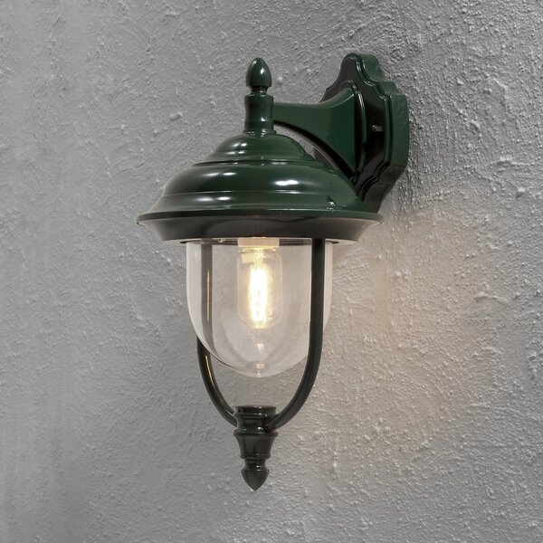 Konstsmide Parma vanjska zidna svjetiljka, viseća lampa u zelenoj boji, prigušiva, Zelena, Metal