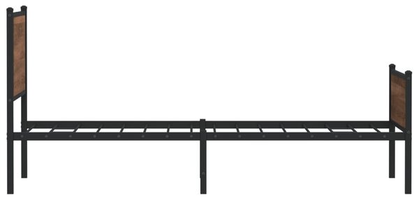 Metalni okvir kreveta bez madraca smeđi hrast 100x190 cm - Smeđa / 100 x 190 cm