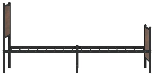 Metalni okvir kreveta bez madraca smeđi hrast 107x203 cm - Smeđa / 107 x 203 cm