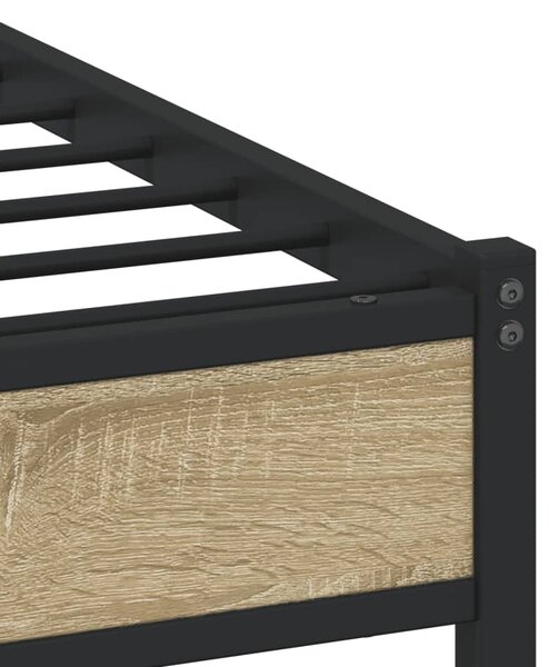 Metalni okvir kreveta bez madraca boja hrasta sonome 107x203 cm - Smeđa / 107 x 203 cm
