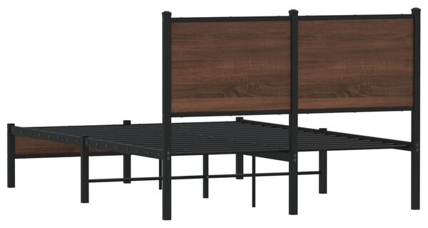 Metalni okvir kreveta bez madraca smeđi hrast 120x190 cm - Smeđa / 120 x 190 cm