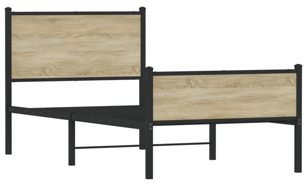 Metalni okvir kreveta bez madraca boja hrasta sonome 90x200 cm - Smeđa / 90 x 200 cm