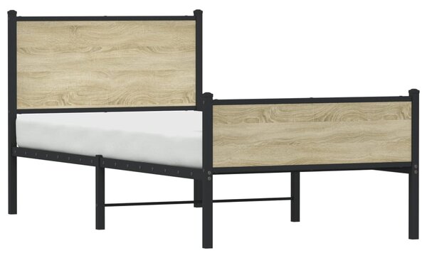 Metalni okvir kreveta bez madraca boja hrasta sonome 90x200 cm - Smeđa / 90 x 200 cm