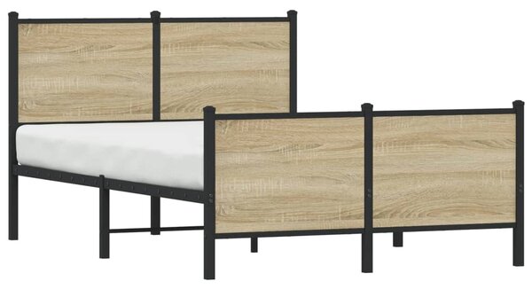 Metalni okvir kreveta bez madraca boja hrasta sonome 120x200 cm - Smeđa / 120 x 200 cm