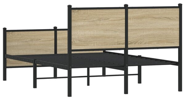 Metalni okvir kreveta bez madraca boja hrasta sonome 120x200 cm - Smeđa / 120 x 200 cm
