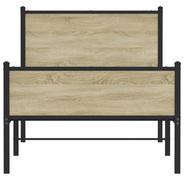 Metalni okvir kreveta bez madraca boja hrasta sonome 90x200 cm - Smeđa / 90 x 200 cm