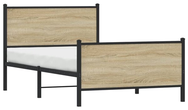Metalni okvir kreveta bez madraca boja hrasta sonome 100x190 cm - Smeđa / 100 x 190 cm