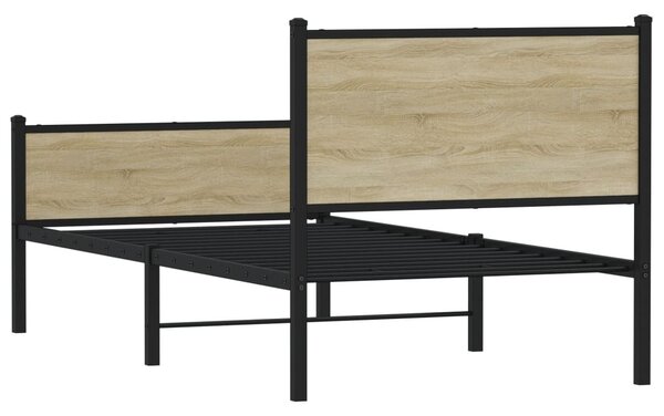Metalni okvir kreveta bez madraca boja hrasta sonome 100x200 cm - Smeđa / 100 x 200 cm