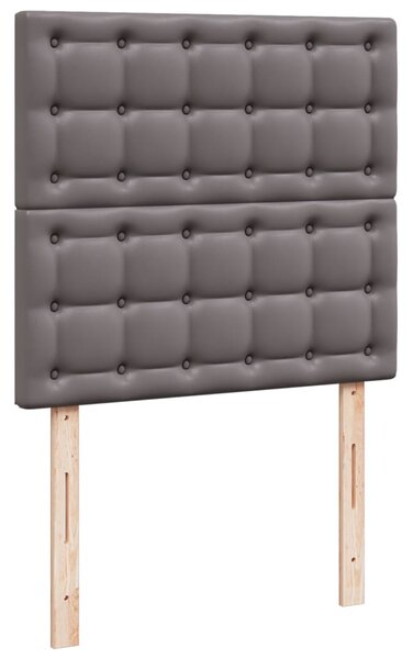 Krevet s oprugama i madracem sivi 80 x 200 cm od umjetne kože - Siva / 80 x 200 cm