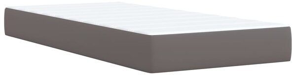 Krevet s oprugama i madracem sivi 80 x 200 cm od umjetne kože - Siva / 80 x 200 cm