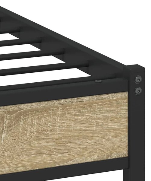 Metalni okvir kreveta bez madraca boja hrasta sonome 160x200 cm - Smeđa / 160 x 200 cm